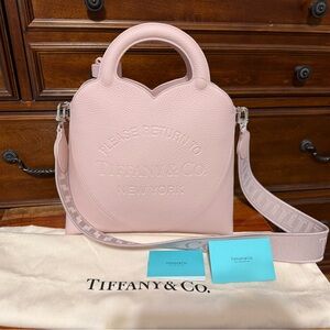 Tiffany & Co. Pale Pink Heart-Top Leather Crossbody Bag